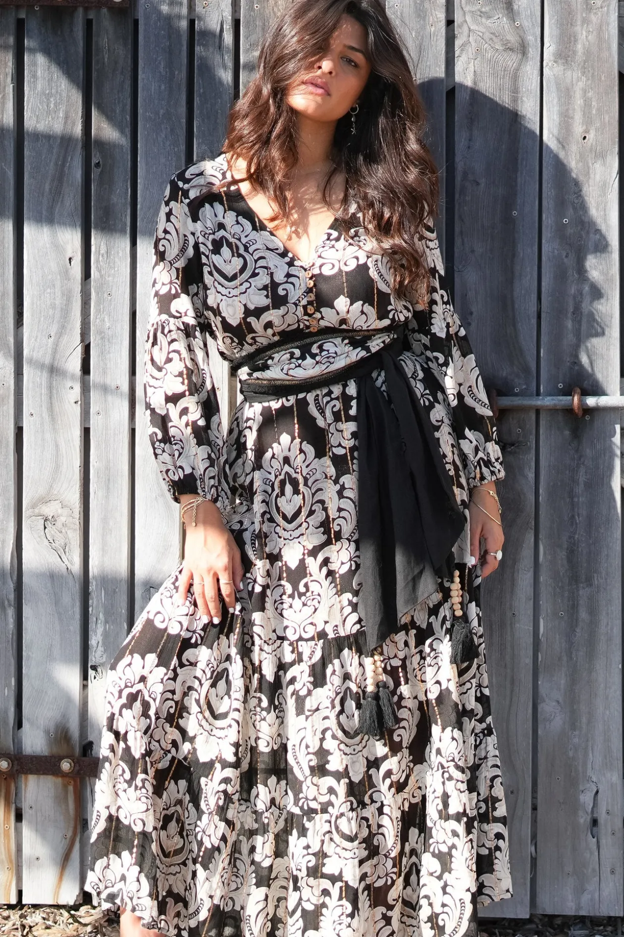 Kleid Gloria Barock Schwarzer Druck