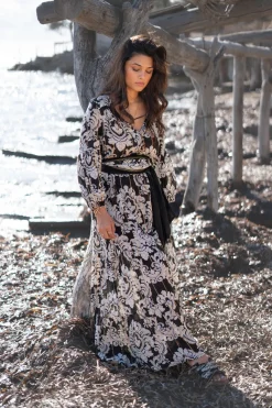 Kleid Gloria Barock Schwarzer Druck