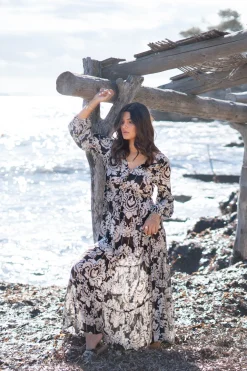 Kleid Gloria Barock Schwarzer Druck