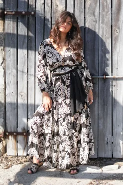 Kleid Gloria Barock Schwarzer Druck