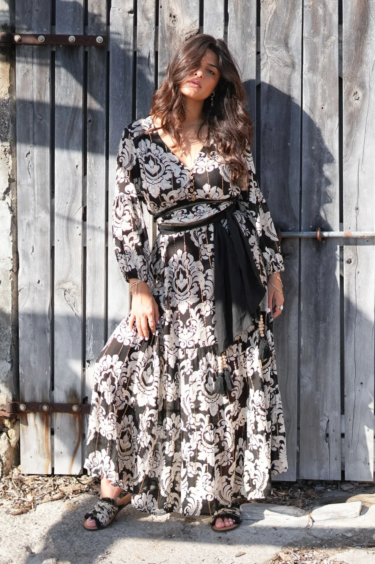 Kleid Gloria Barock Schwarzer Druck