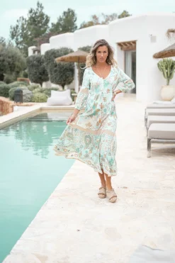 Kleid Gloria Flower Aqua