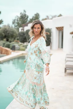 Kleid Gloria Flower Aqua