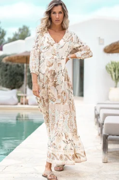 Kleid Gloria Flower Natural