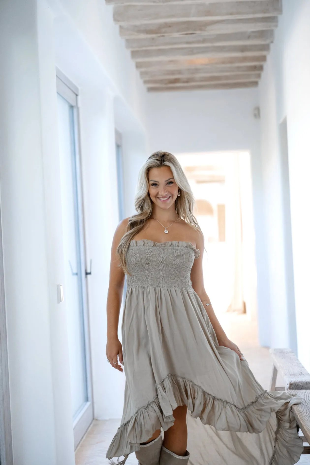 Kleid Gypsy Boho Taupe