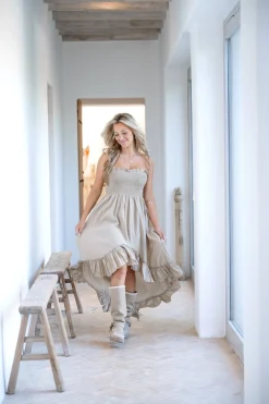 Kleid Gypsy Boho Taupe