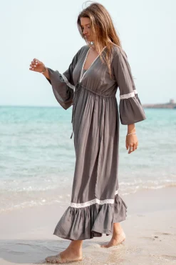 Kleid Isabella Crochet Taupe