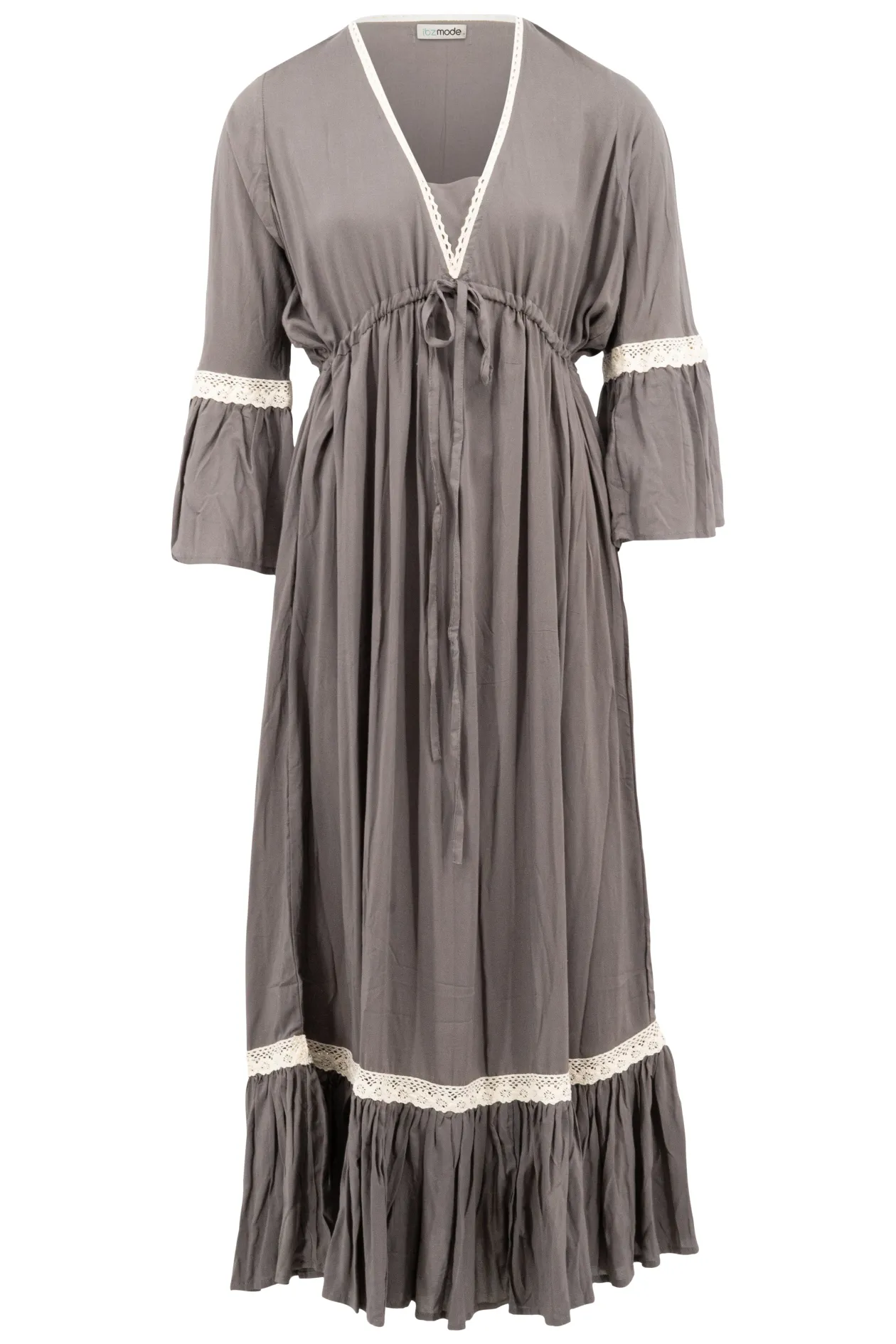 Kleid Isabella Crochet Taupe