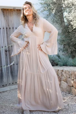 Kleid Lucia Flower Helles Taupe