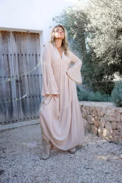 Kleid Lucia Flower Helles Taupe