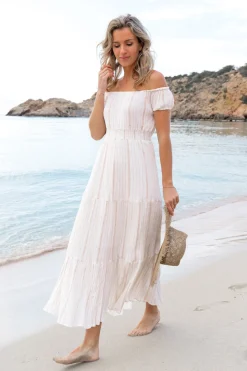 Kleid Lurex Elfenbein