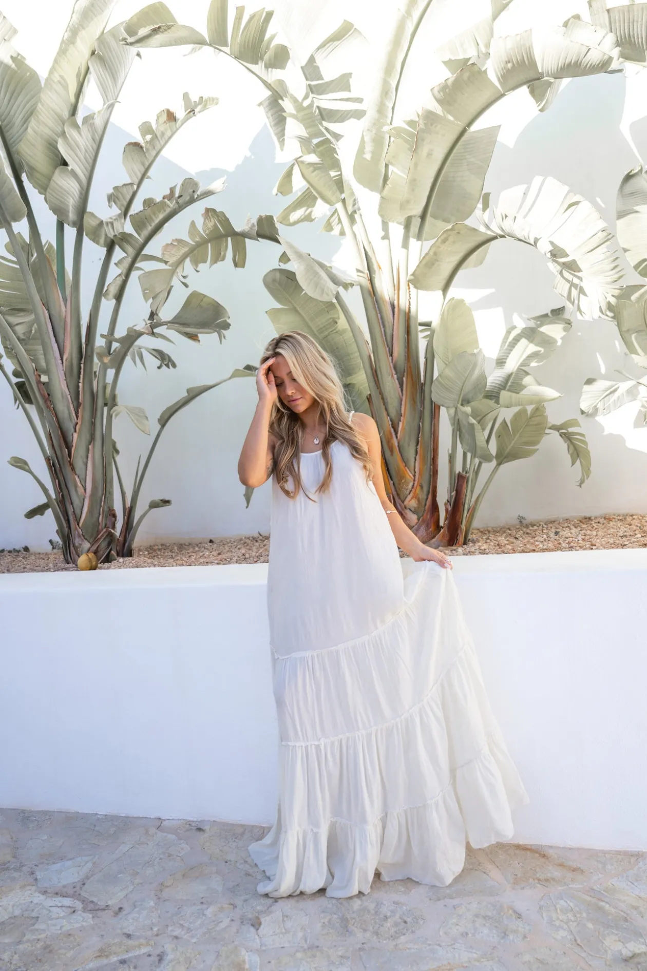 Kleid Madia Boho Ecru