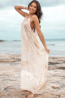 Kleid Mina Tie Dye Taupe