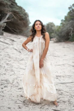 Kleid Mina Tie Dye Taupe