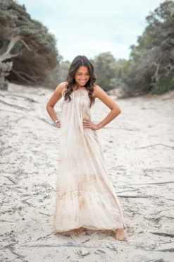 Kleid Mina Tie Dye Taupe