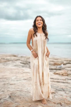 Kleid Mina Tie Dye Taupe