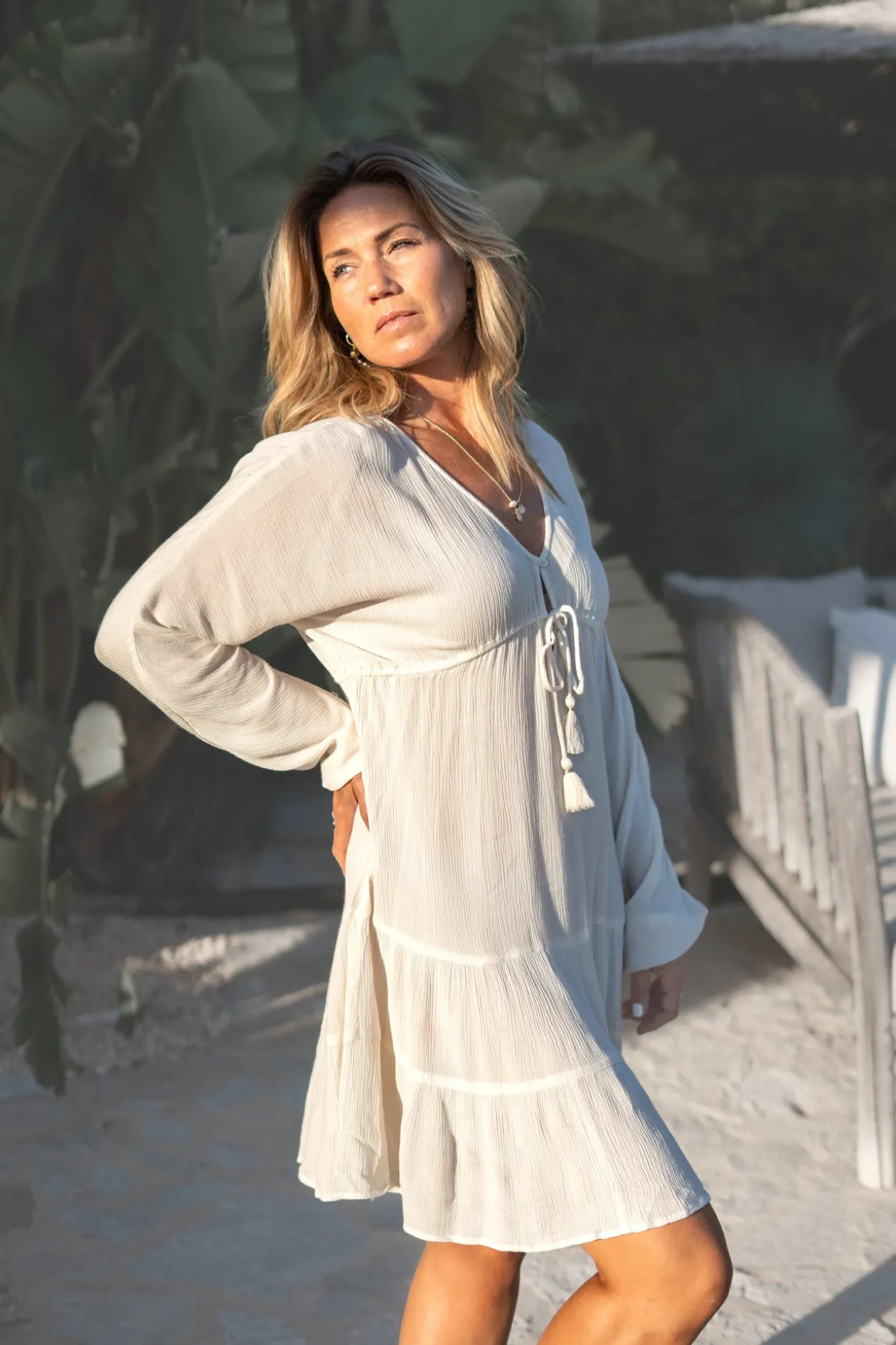 Kleid Mio Paisley Weiß