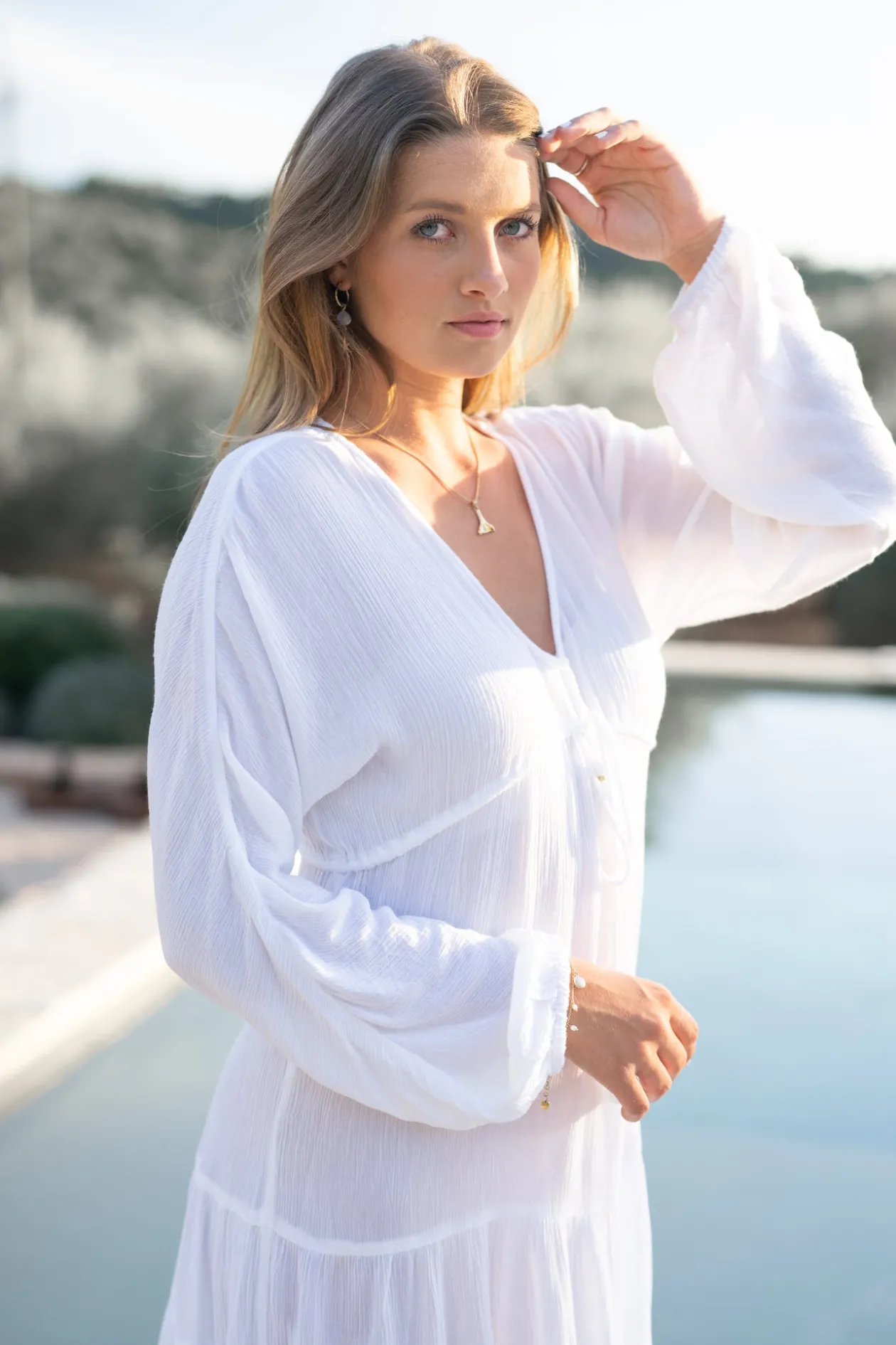 Kleid Mio Paisley Weiß