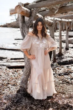 Kleid Peralta Bordado Light Taupe