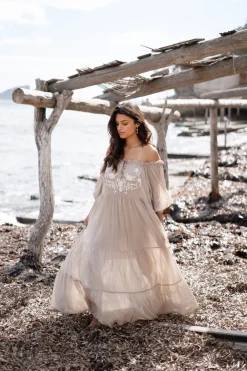 Kleid Peralta Bordado Light Taupe