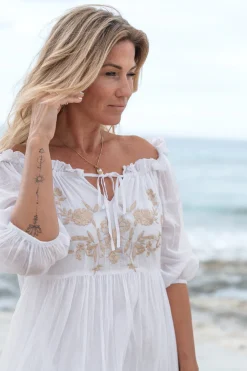 Kleid Peralta Bordado Weiß