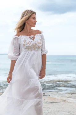 Kleid Peralta Bordado Weiß