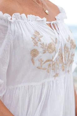 Kleid Peralta Bordado Weiß