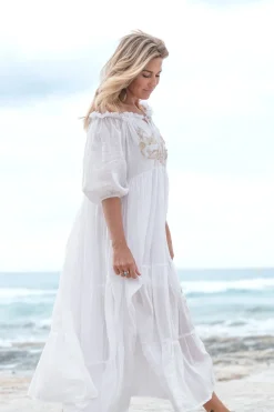 Kleid Peralta Bordado Weiß