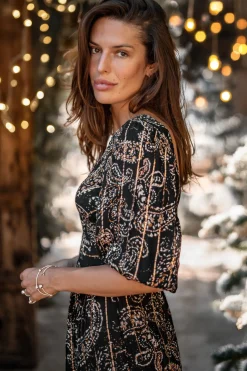 Kleid Santi Paisley Schwarz