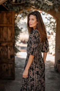 Kleid Santi Paisley Schwarz