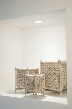 Korb Bambu Kerang Off Weiß