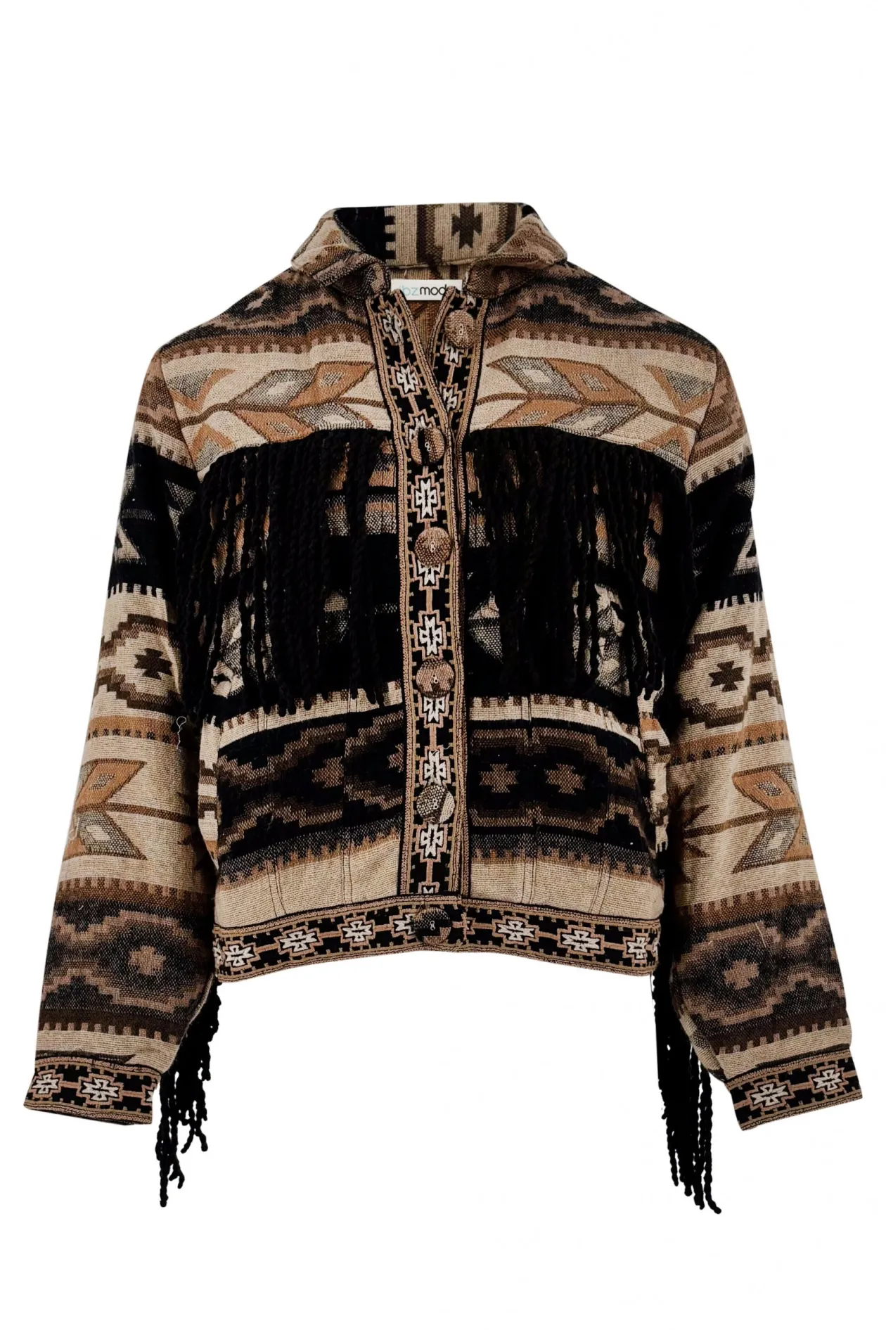 Kurze Fransenjacke Nomad Braun