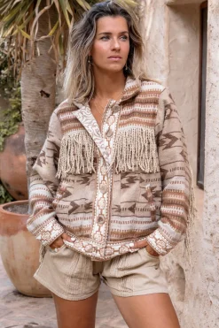 Kurze Fransenjacke Nomad Natural