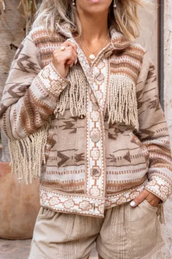 Kurze Fransenjacke Nomad Natural