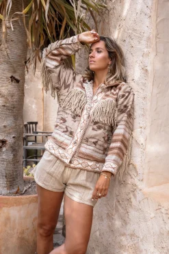 Kurze Fransenjacke Nomad Natural