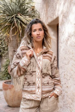 Kurze Fransenjacke Nomad Natural