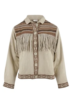 Kurze Fransenjacke Nomad Combi Light Sand Plain