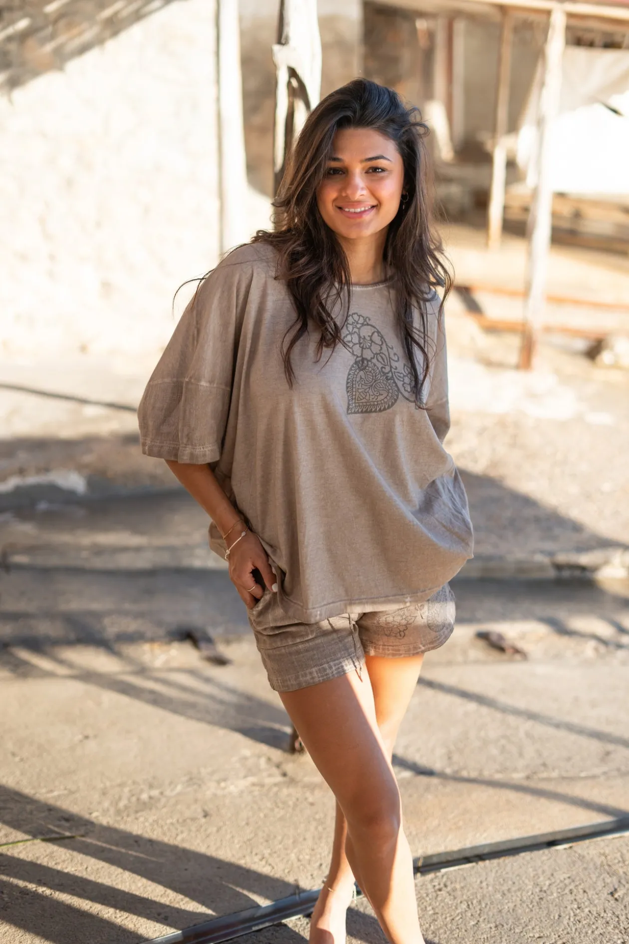 Kurzer Cami Jersey Taupe