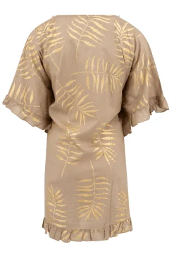 Kurzer Kimono Leafy Taupe