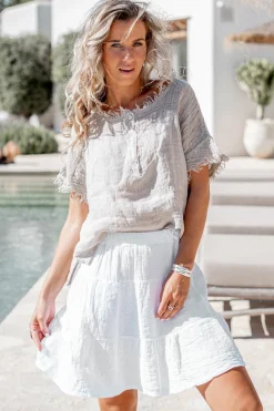 Kurzer Rock Lin Weiß