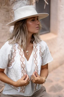 Kurzes Gilet Nomad Ecru