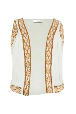 Kurzes Gilet Nomad Ecru