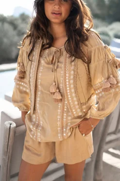 Kurzes Gilet Sierra Riqueza Light Taupe