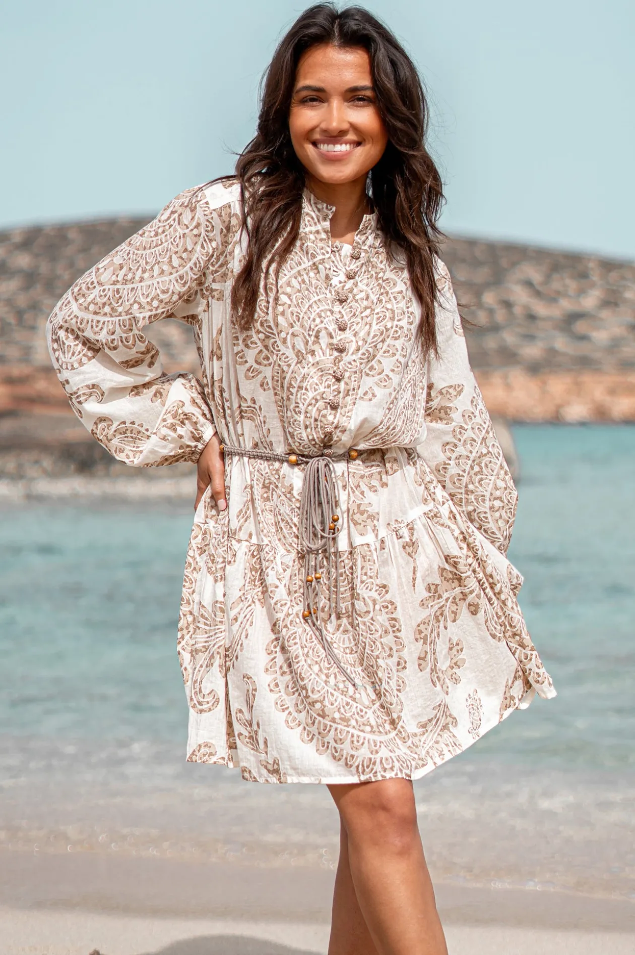 Kurzes Kleid Adella Taupe