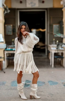 Kurzes Kleid Bliss Ecru