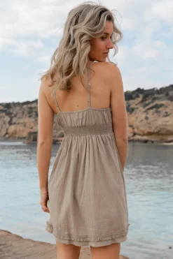 Kurzes Kleid Camila Taupe