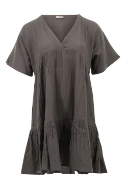 Kurzes Kleid Elia Einfarbig Anthrazit