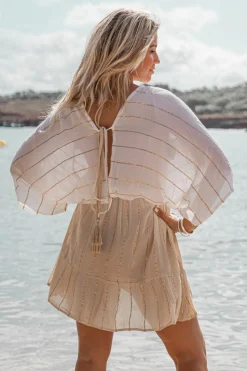 Kurzes Kleid Emilia Weiß/ Sand