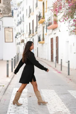 Kurzes Kleid Encaje Schwarz