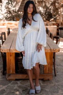 Kurzes Kleid Famme Ecru